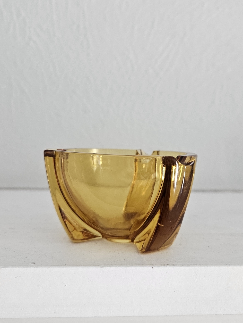 Vintage Art Deco/MCM Space Age Amber Murano Glass Ash Tray - Picture 2 of 5